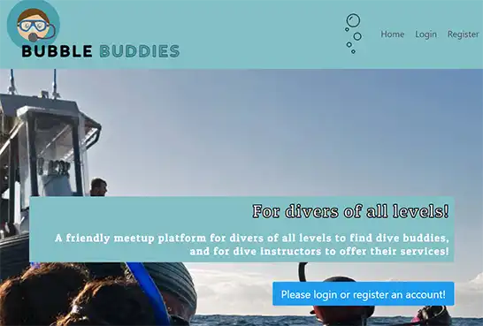 Screenshot of 'Bubble Buddies' Rails app